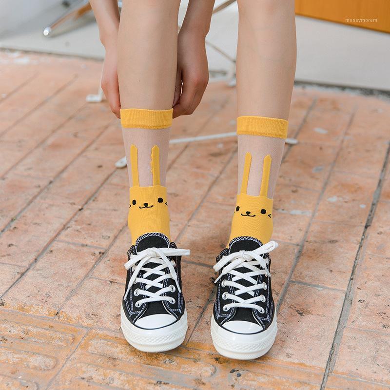 

Glass Crystal Silk Thin Socks Socks Candy Color Cute Silk Transparent Summer Sock Korean Fashion Women1, Black