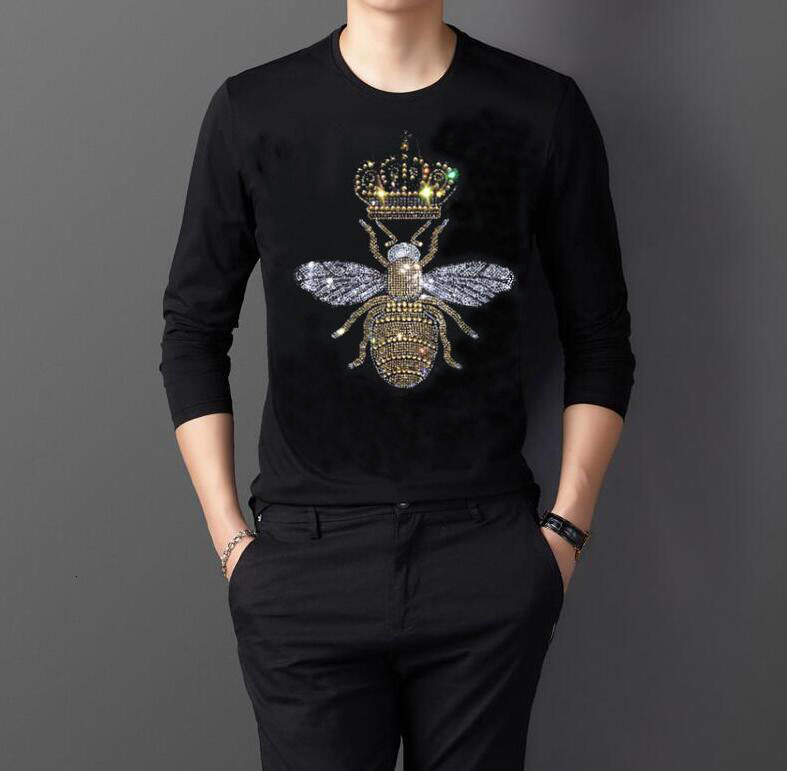 

Men Casual Autumn Long Tshirt New Man Fitness Clothes M-3xl Shirts 205s, As shown