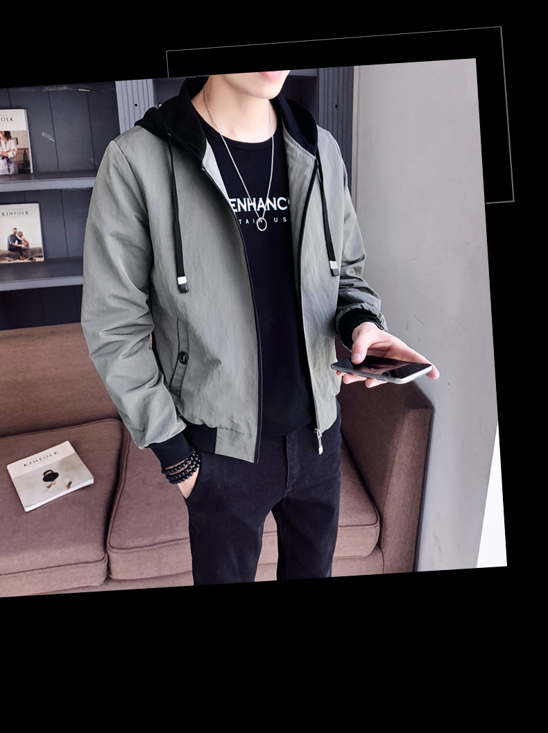 

Gray The New Tide Of Han Edition Winter Leisure Clothing Joker Handsome Autumn Coat Jacket, Ash