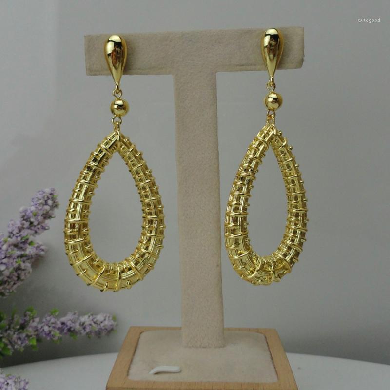 

Earrings & Necklace Yuminglai 24K Dubai Gold Brazilian For Women FHK84631, As pic