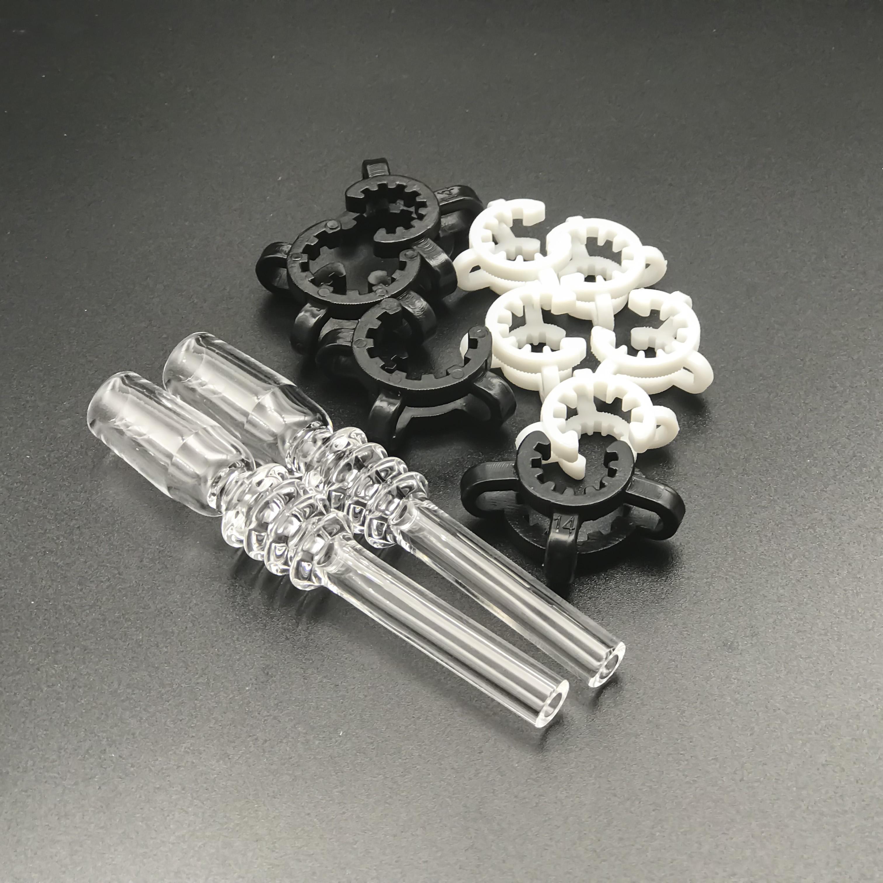 

Wholesale 10mm 14mm 18mm Quartz Tip With Keck Clips For Mini NC Kits Quartz Banger Nail Glass Water Bongs Dab Rigs Smoking Rigs