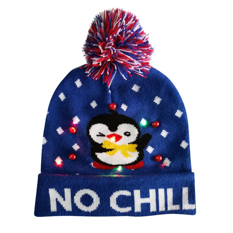 

Colorful Merry Christmas Led Light-up Christmas Hats Xmas Santa Hat Lights Flashing Cap Home Decoration Accessories