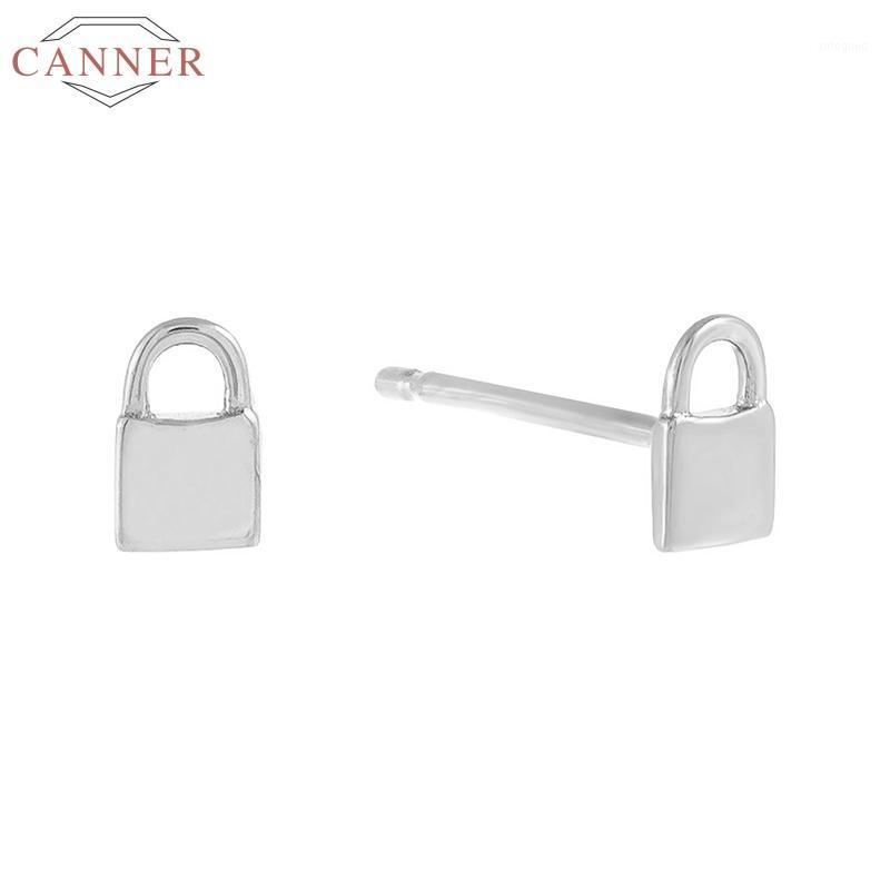 

Hoop & Huggie CANNER 925 Sterling Silver Lock Stud Earrings For Women Gold Aretes Earring Piercing Cartilage Earings Luxury Jewelry Pendient
