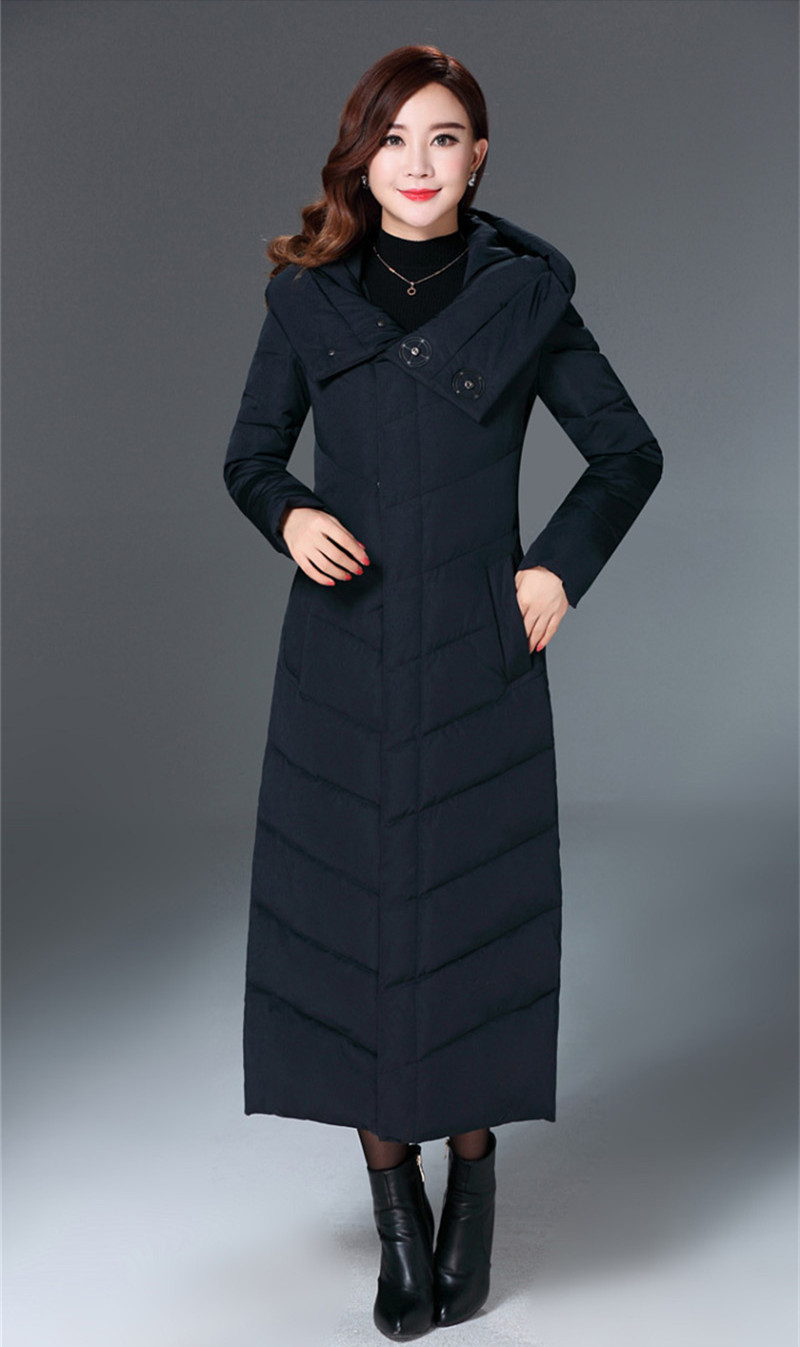 

Fashion Jacket Female with Hood White Duck Down Long Coat Solid Parka Quilted Winter Jackets Wxf393 8yyn, Khaki.