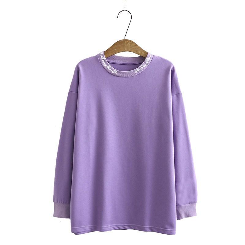 

Xl-4xl Plus Size Women Black Shirts Fashion Letter Embroidered Long Sleeve Tops Around Casual Autumn Hoodies X5a6, Pink