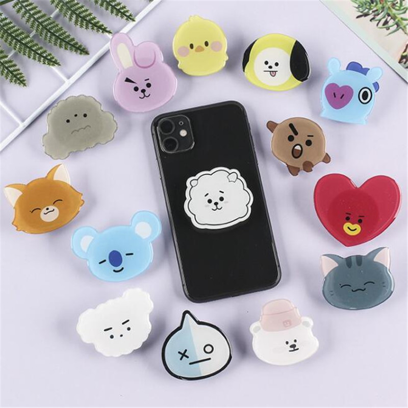 

Cartoon Sheep Cat Bear Expanding Stand Mount Phone Socket Fold Mobile Smartphones Pocket Desktop Bracket Phone Stand Holder