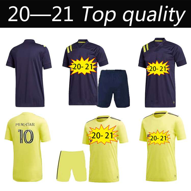

2020 2021 Men Nashville SC soccer Jerseys 20 21 MLS Nashville Hany Mukhtar ZIMMERMAN Home away football shirt enfants LEAL McCARTY uniform, Black;yellow