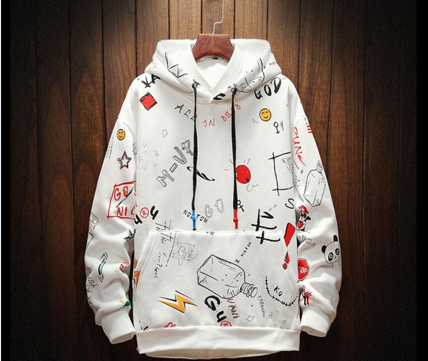 

2021 New Style Men Spring Hoodie Coat Men's Hoodies Sweatshirts Pullover for Male Q0W6, White