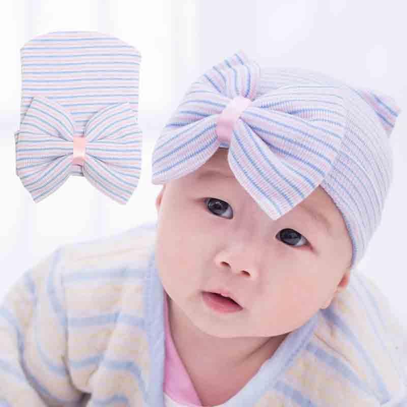 

Baby Cap Cotton Big Bow Hat For Baby Girls 2 Layer Butterfly India Hat Kids Caps Winter Children's Hats1, White
