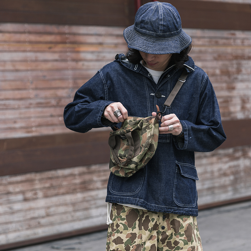 

USN Dungaree Parka WW2 Submariner Pullover Deck Naval Relaxed Adjustment HRT1, Camouflage.