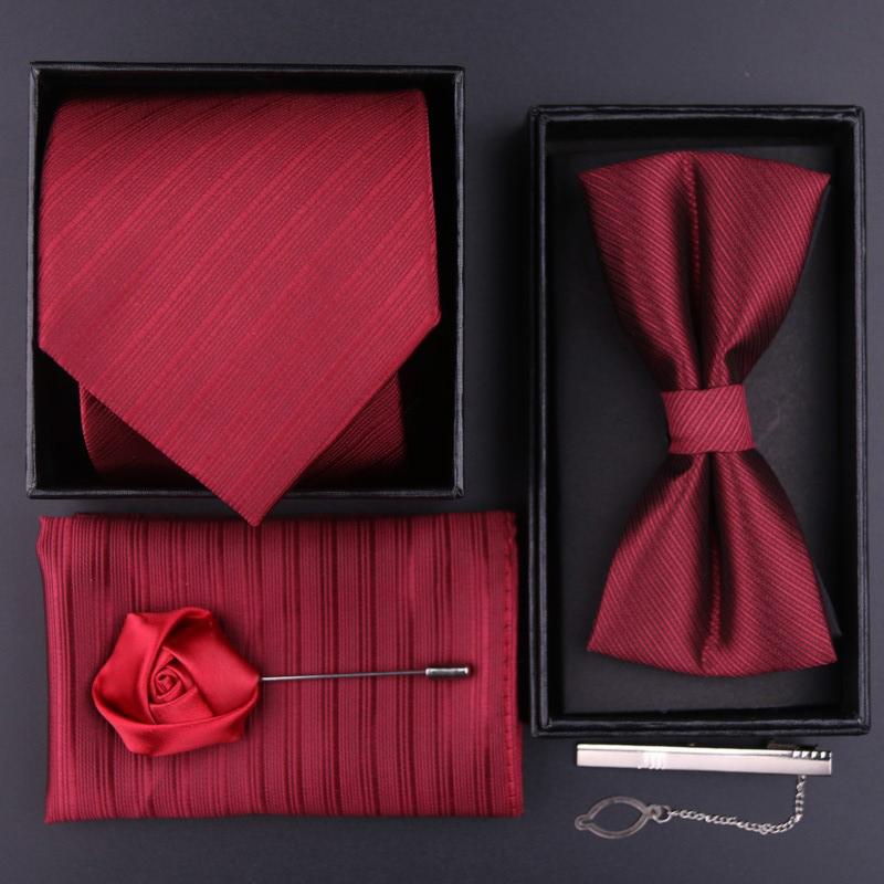 

Dress 5 Pcs/Set Tie Men's Business and Leisure Korean Version of Wedding Groom's Tie Scarf Clip Men Accessories