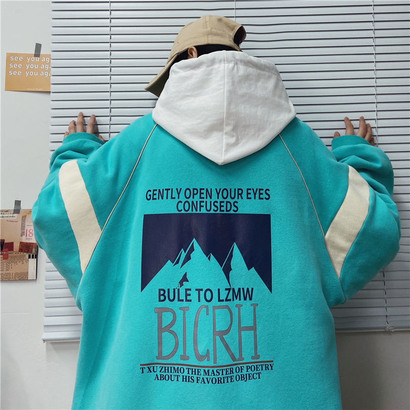 

Male Spring 2021 and Winter New Thin Cardigan Hoodie Sweatpants Fashion Young Men' Clothes UYJH, Light blue.