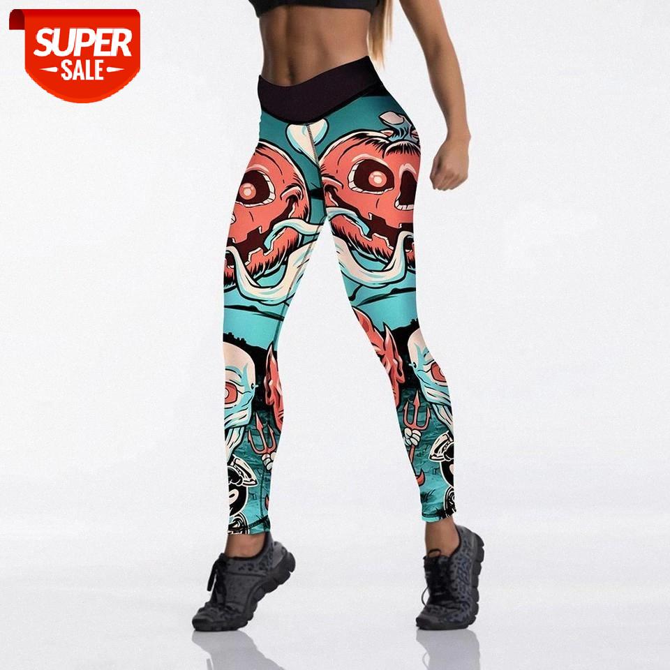 

Leggings Hot Sell Women's Black Leggings Digital Print Pants Trousers Stretch Pants Plus Size #FZ4x, Black;white