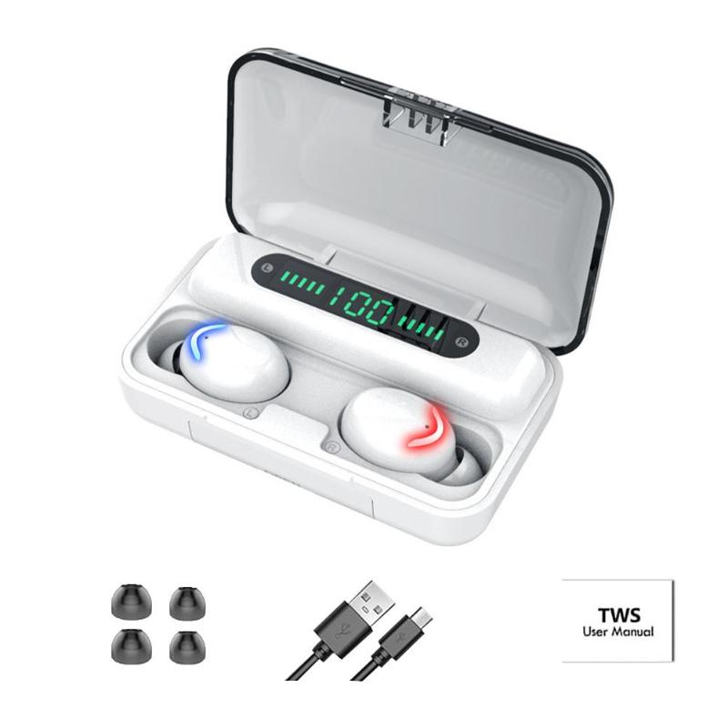 

F9-5C TWS Bluetooth 5.0 Earphones 9D Stereo Digital Display Wireless Headphones Sport Music Waterproof Headset For Mobile Phone, Black