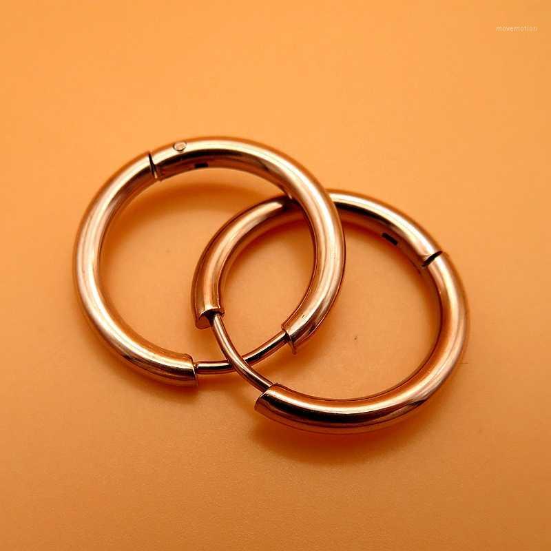

2PCS Hoop earrings for women Round Circle Earring Female Jewelry Clip Earrings aros mujer stainless steel Stud1