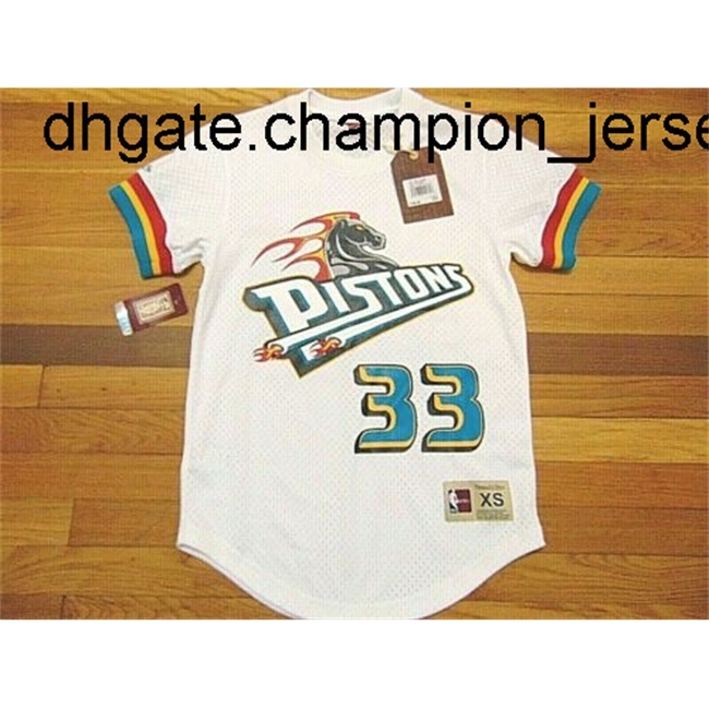 

New Goods Mitchell & Ness Grant Hill White Mesh Jersey  Vest stitched Throwback basketball jerseys