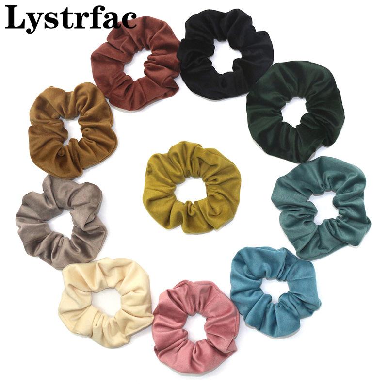 

Lystrfac Autumn Winter New Velvet Scrunchies Women Ponytail Holder Hair Tie Hair Bands Fashion Vintage Accessories