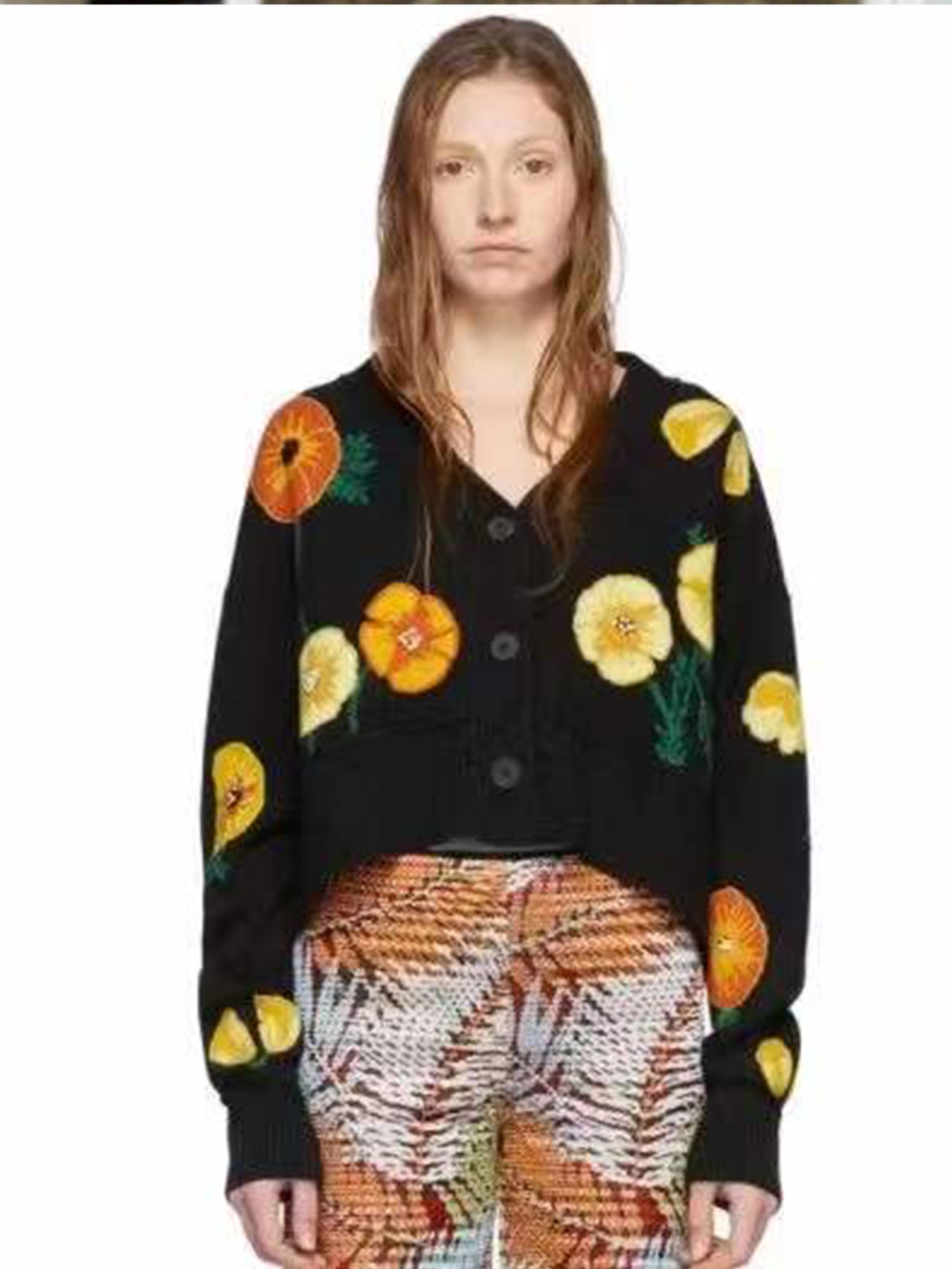 

Branded Woman Winter Knitted Sweater High end Female Short Fashion Floral Pattern Woollen Pullover 2022 Spring New Arrivals, Green