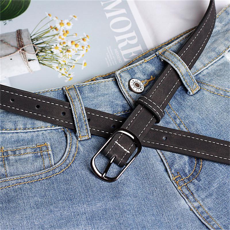

Women Leather Belt Girl Imitation Vintage Ladies Solid Color Fashion Waistband Belt Square Buckle Retro Clothing Accessories, Black