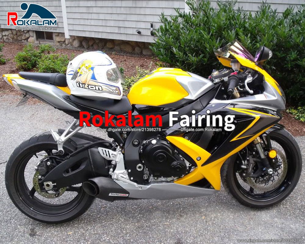 

Motorcycle Body Kits For Suzuki GSX-R750 GSXR750 GSXR600 GSX-R600 08 09 10 K8 Fairing GSXR 600 2008-2010 Yellow Fairings (Injection Molding), Customize