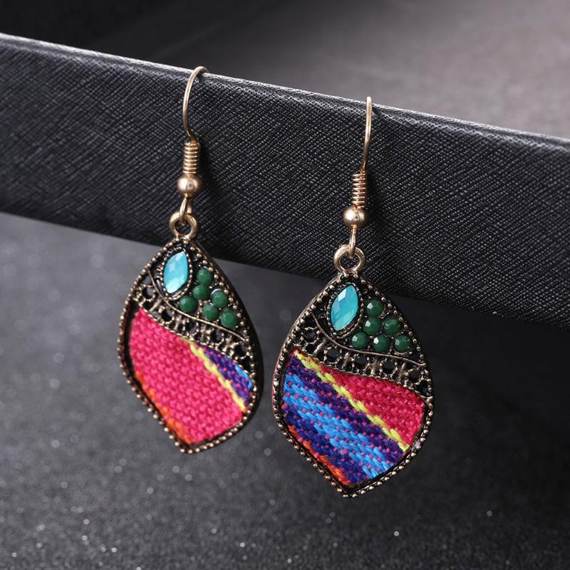 

Drop-shaped rice diamonds woven Hoop earrings Nine leaf Leaves Earring Jewelry accessories Dangle Drop Earrings Boho Cute Gift