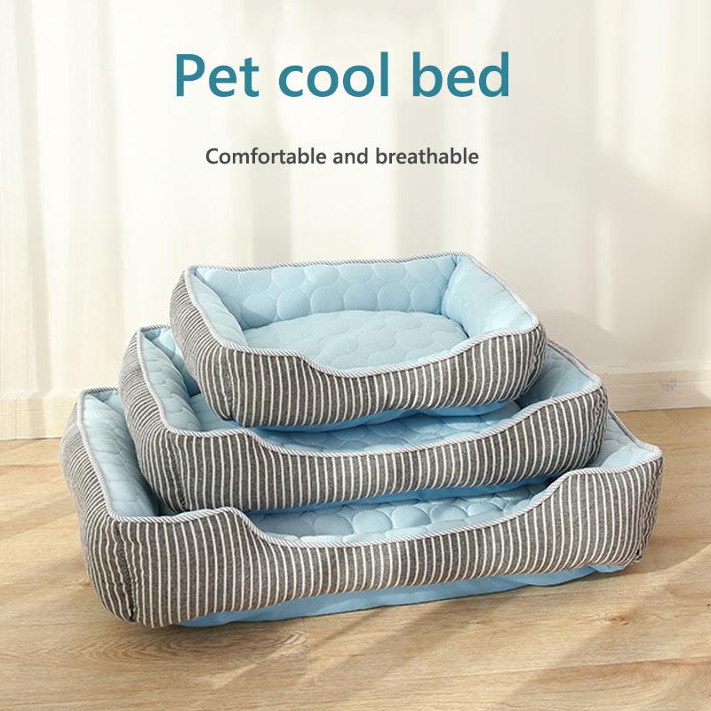 

Dog Mat Cooling Summer Pad Mat For Dogs Cat Blanket Sofa Breathable Pet Dog Bed Summer Washable For Small Medium Large Dogs Car, A-blue