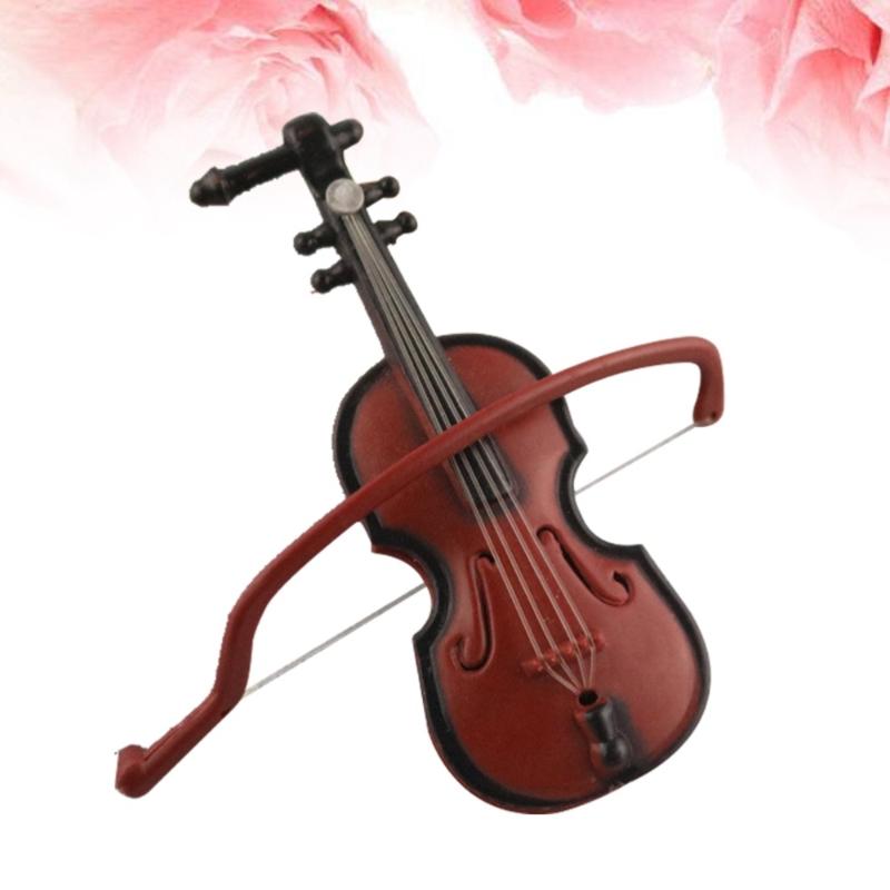 

1PC Small Wood Grain Violin Wedding Festival Christmas Birthday Hanging Pendant Craft Decoration with String