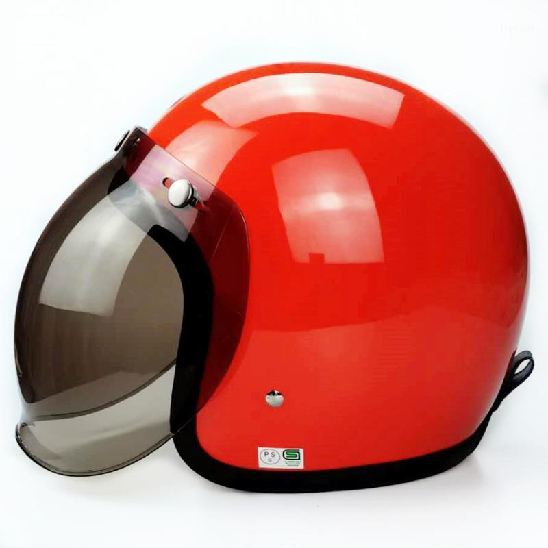 

CO Glass Fiber Vintage Brand Japan Motorcycle Helmet Without Visor Len 3/4 Open Face Light Weight Shell 500tx Series1, Gloss grey