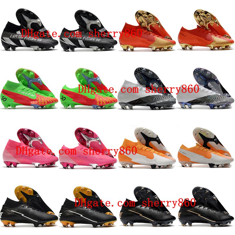 

2021 quality mens soccer shoes Mercurial Superfly 7 VaporX 13 Elite FG cleats outdoor football boots CR7 Neymar Ronaldo scarpe ca