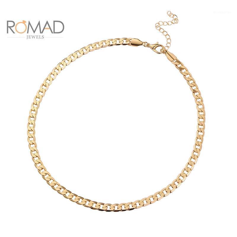 

ROMAD 2020 New European And American Simple Gold Necklace Jewelry Punk Chain Collares Necklace For Women Bijoux Femme1