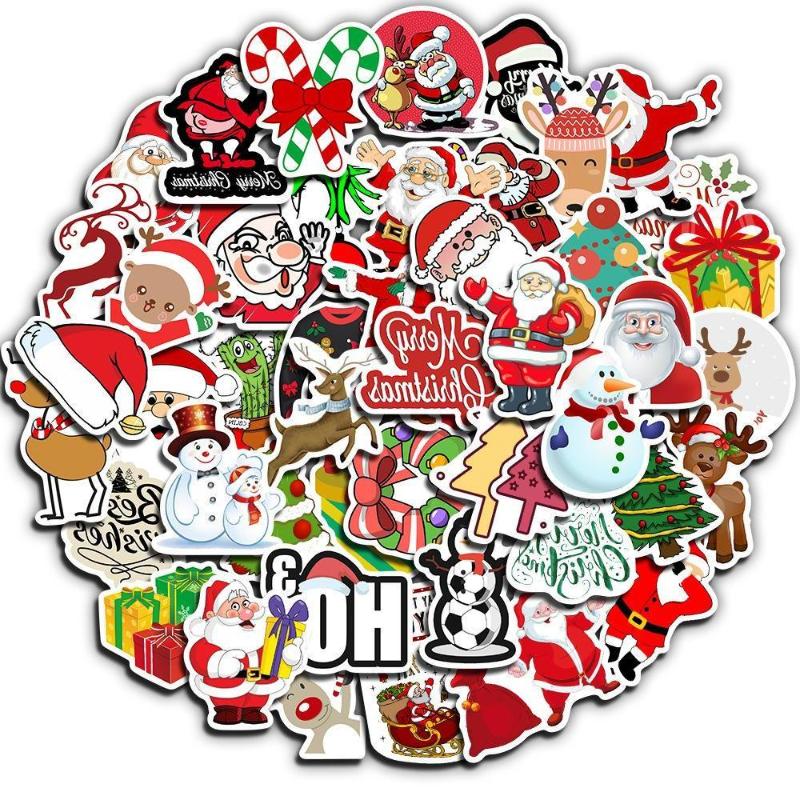 

Party Decoration Christmas Graffiti Sticker Reusable Suitcase Stickers Notebook Cup Cute Cartoon Xmas Waterproof Wholesale