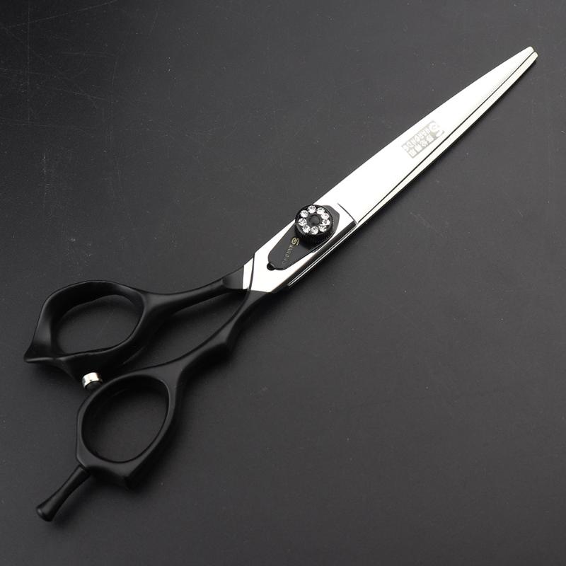 

Scissors black 7 inch Japanese pet grooming suit hair cutting tools thinning shears bending shears non-slip wear-resistant