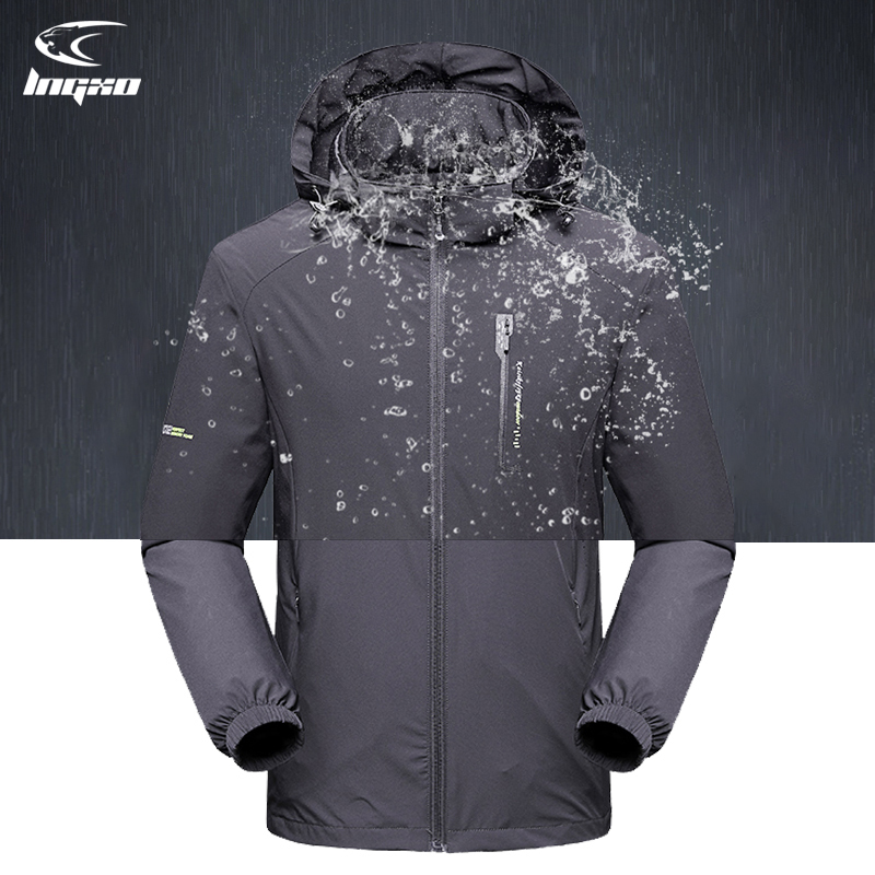 

LNGXO Waterproof Jacket Men Hiking Camping Climbing Rain Coat Men Outdoor Jacket Softshell Windbreaker Goretex Hunting Clothes 201128, Men black