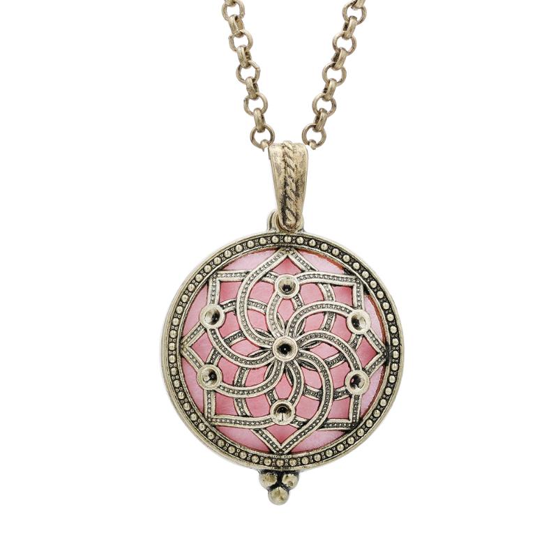 

Pendant Necklaces 1pc Antique Bronze Magnetic Open 30MM Mandala Lotus Flower Essential Oil Diffuser Locket Necklace Jewelry Gift