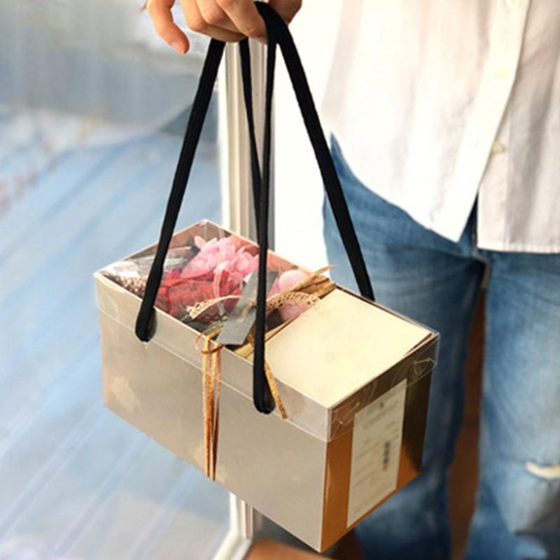 

Ins Wind Hand Flower Box Folding With Partition Flower Box Dessert Gift Handbag Christmas Valentine's Day Gift