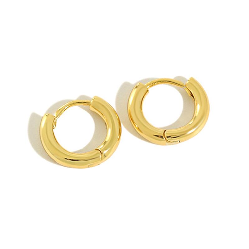 

Hoop & Huggie Real 925 Sterling Silver Geometric Round Earrings For Fashion Women Party Punk Fine Jewelry Minimalist Accessories Gift