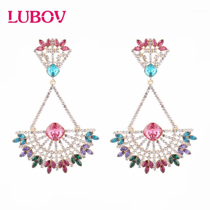 

Dangle & Chandelier LUBOV 2021 Women Earring Square Opal Rhinestone Big Earrings Woman Trendy Luxury Colorful Earings Fashion Jewellery Acce