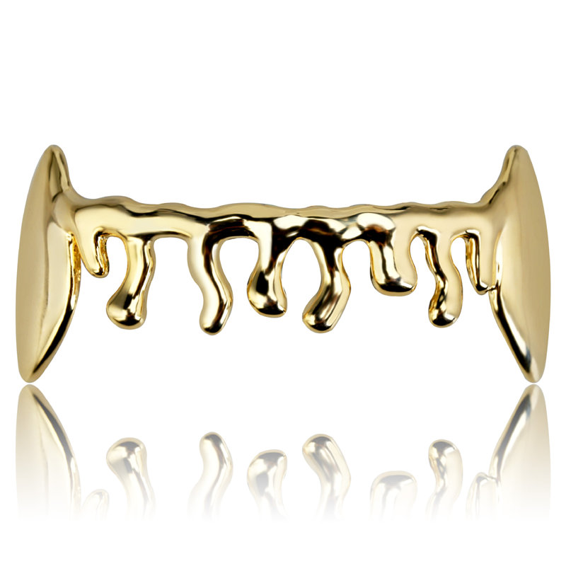 

Hip Hop Bottom Dental Grills Fashion 1 Piece Gold Silver Color Hip Hop Vampire Teeth Brace Gold Grillz For Men Women