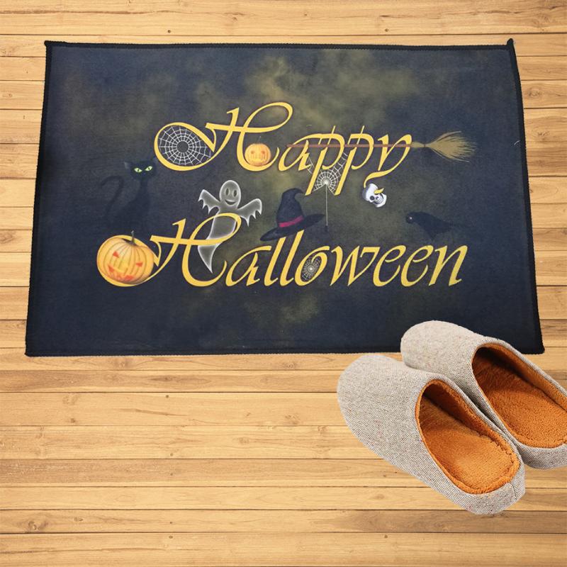 

Cushion/Decorative Pillow Happy Halloween Broom Pumpkin Doormat Mats Hallway Doorway Bathroom Kitchen Rugs Floor Carpet Home Decoration, As pic