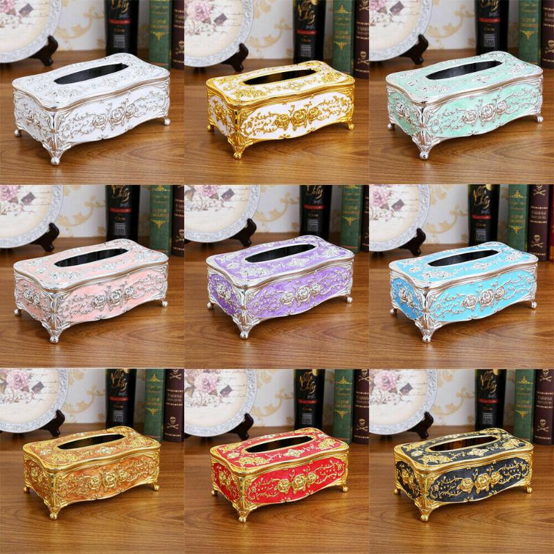 

Rectangle Paper Towel Holder Vintage Tissue Box Desktop Napkin Storage Container Kitchen Tissue Tray Home Office Car Supplies