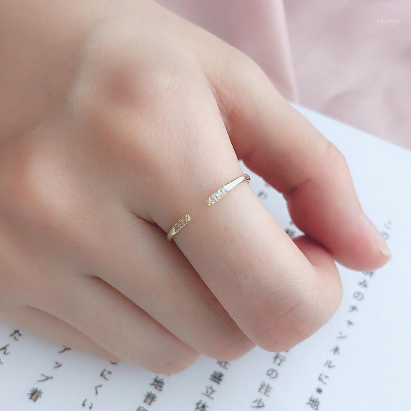 

ZHOUYANG Opening Rings For Women 2020 New Simple Mini CZ Light Gold Color Finger Ring Party Birthday Gift Fashion Jewelry R1421