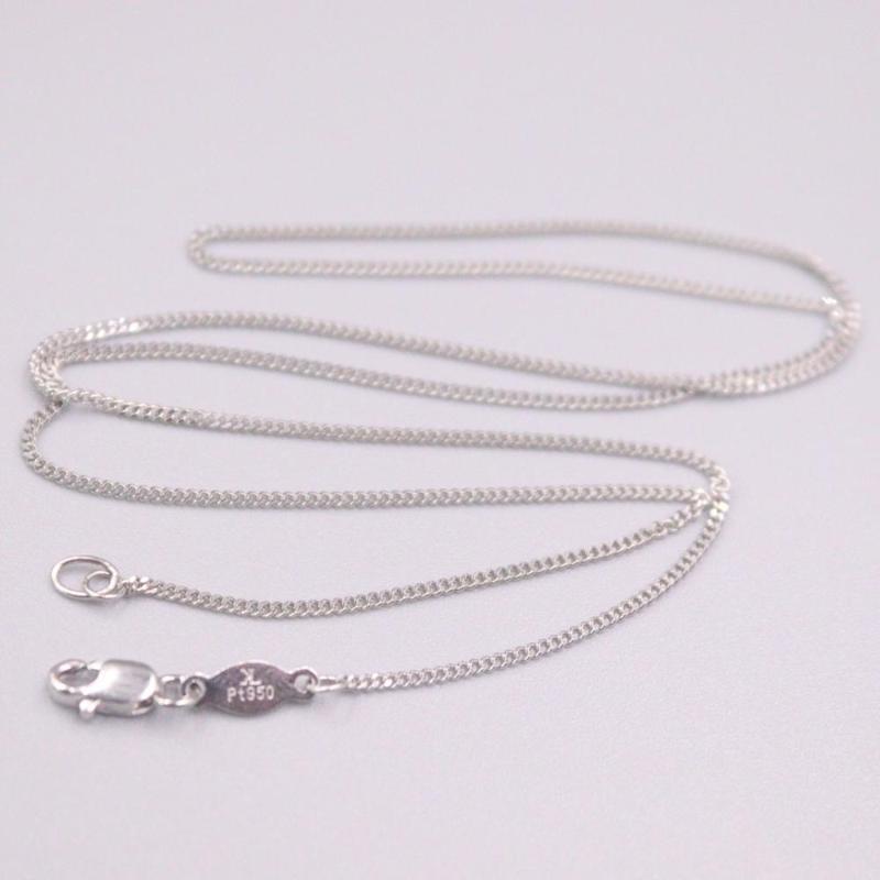 

Real Platinum 950 Necklace Women's Curb Chain Female 1mm Simple Link 40cm Gift Neckalce Jewellery