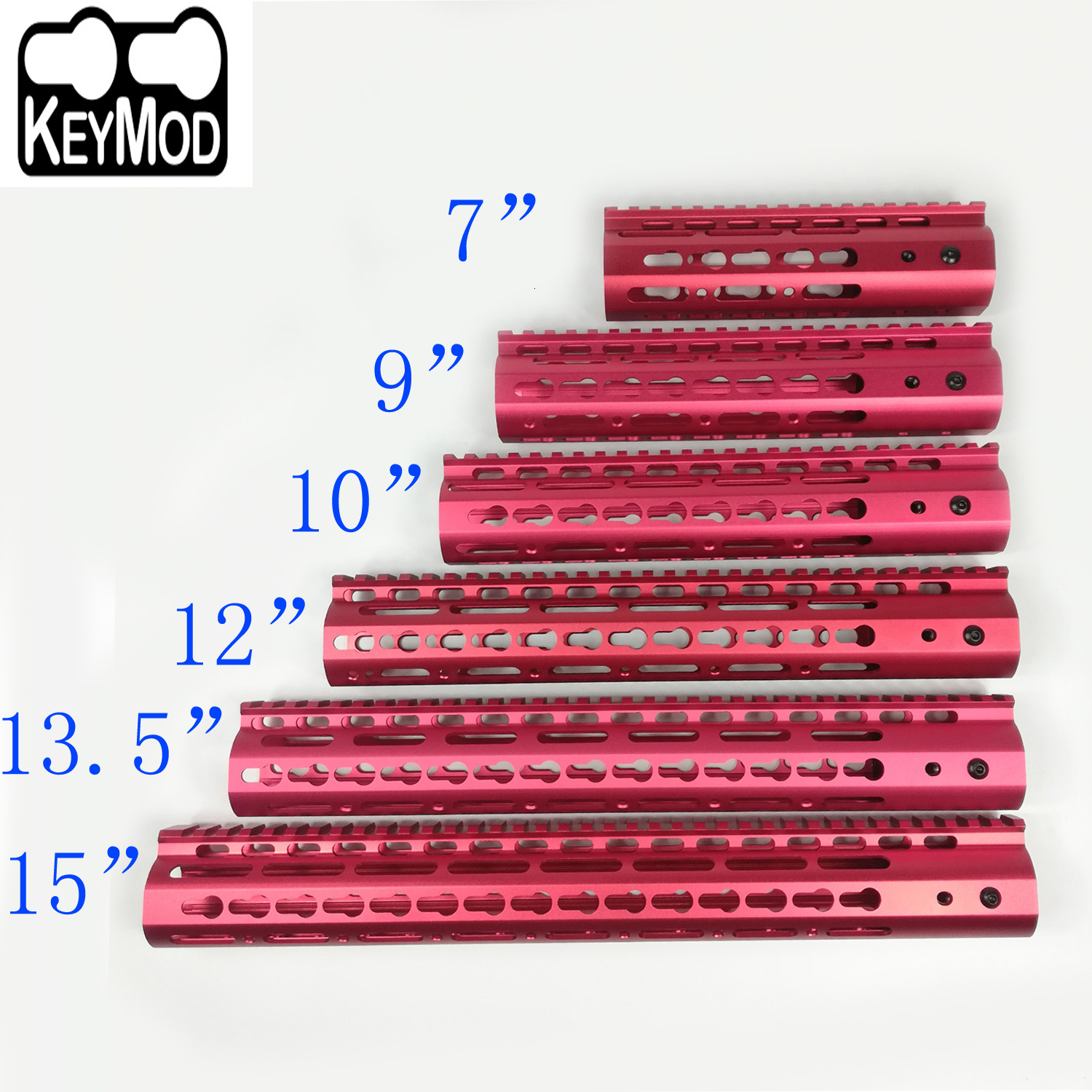

7,9,10,12,13.5,15 inch ultralight Free Float Keymod Handguard Monolithic top rail Aluminum nut Fits .223/5.56 Red Color, Green