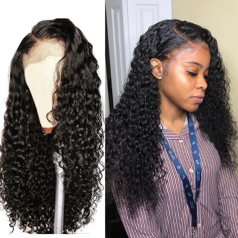 

Deep Curly Lace Front Human Hair Wigs 13x4 Lace Frontal Wigs With Baby Hair Short Bob Frontal Wig 150 Density Wig Deep Wave, As pic