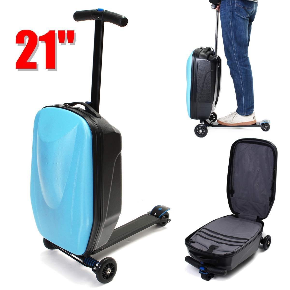 

21 inch ADULTS CARRY ON scooter suitcase travel backpack luggage wheels
