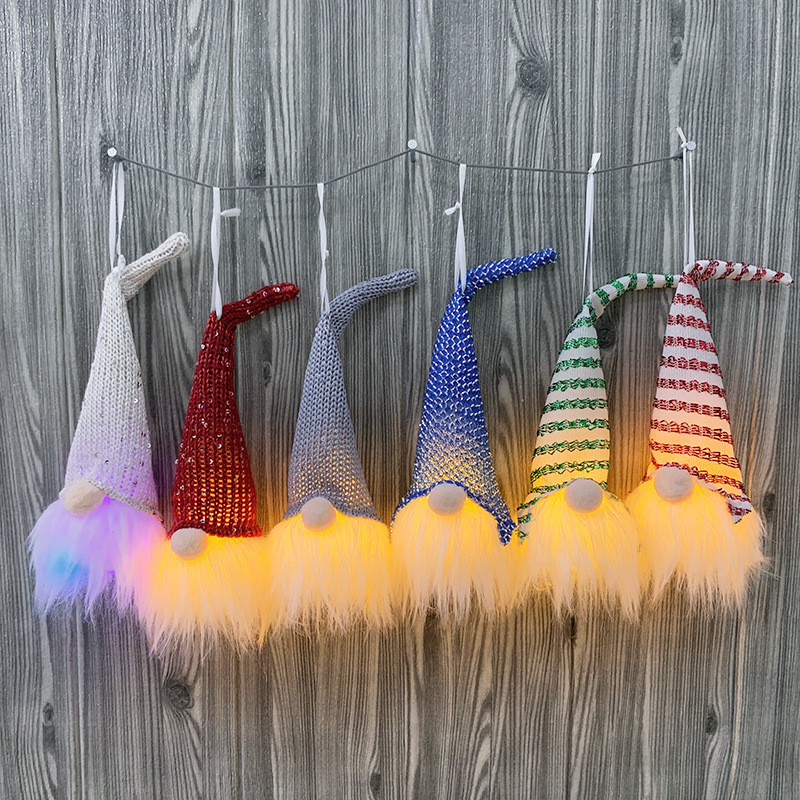 

High Quality Lighted Christmas Gnomes Built-in Battery Cloth Sweidsh Santa Gnomes Elf Home Decorations Tree Hanging Ornament Wholesale