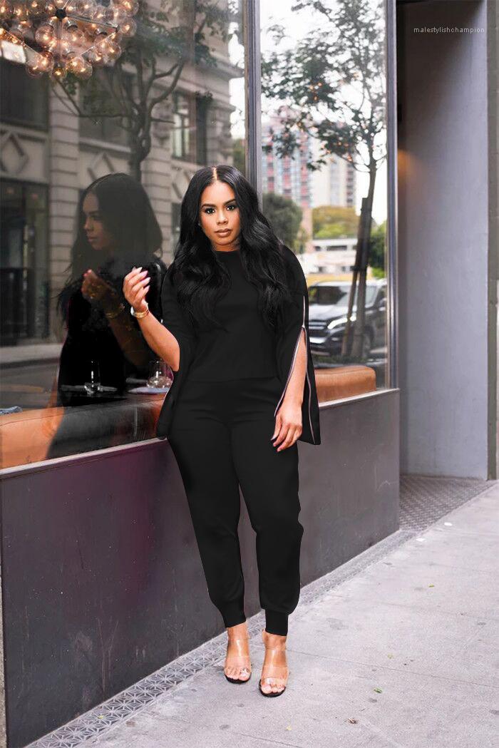 Long Sleeve Solid Color Zipper Suits Fashion Casual Female Clothing Womens Designer 2 Piece Pants Set