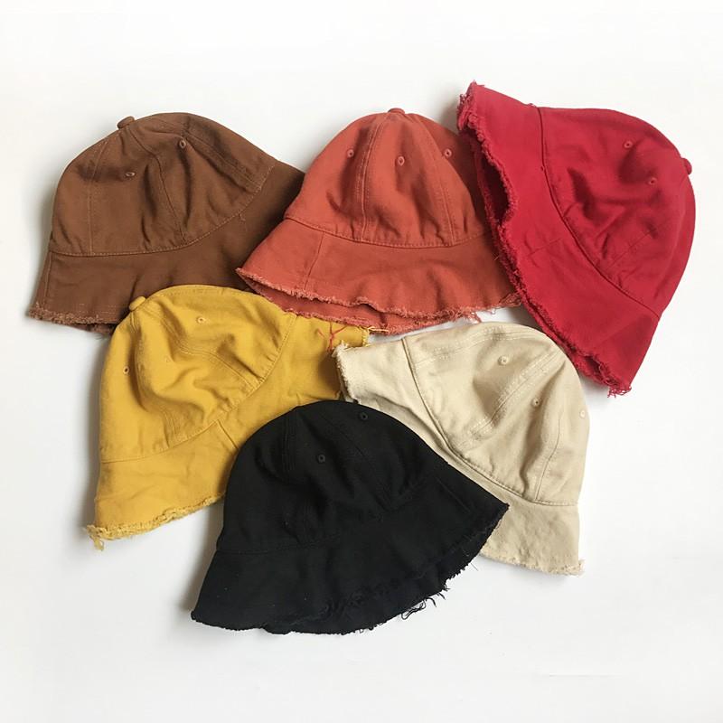 

Baby Hats Harajuku Japanese Korean Style Solid Color Children Denim Fisherman Hat Kids Baby Boys Girls Caps, As the picture show