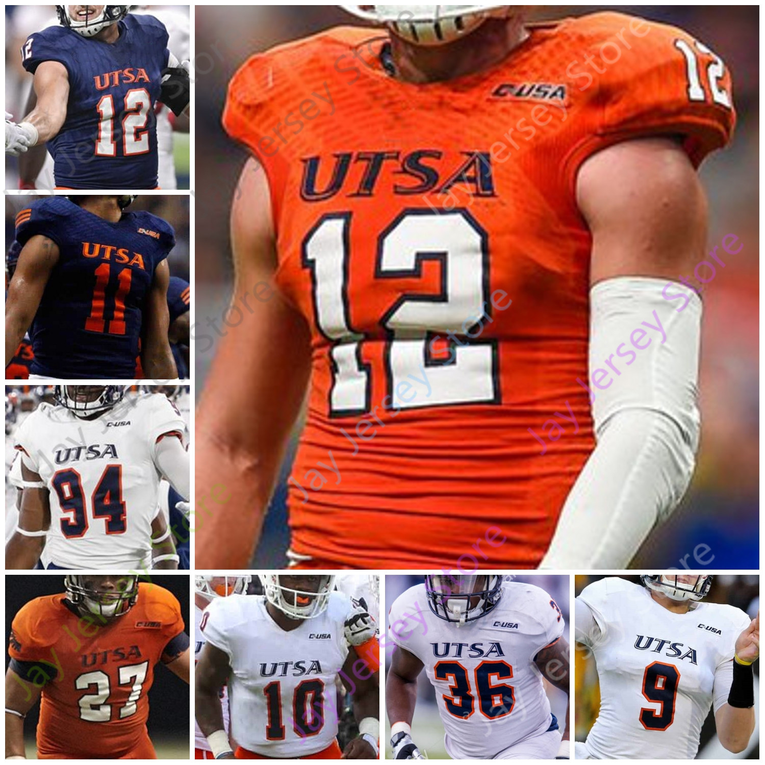 

2020 Custom UTSA Roadrunners Football Jersey NCAA College DeQuarius Henry Lorenzo Dantzler Frank Harris Marcus Davenport David Morgan, White