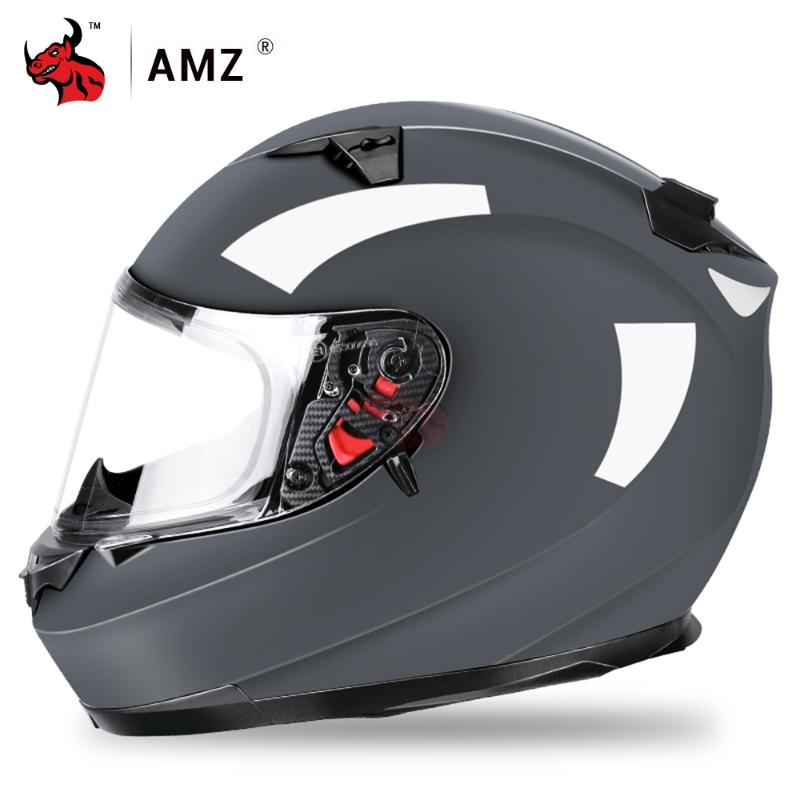 

AMZ Motorcycle Helmet Winter Off-Road Riding Motorbike Helmet Cascos Para Moto Windproof Racing Motocross Full DOT ECE, 905 white